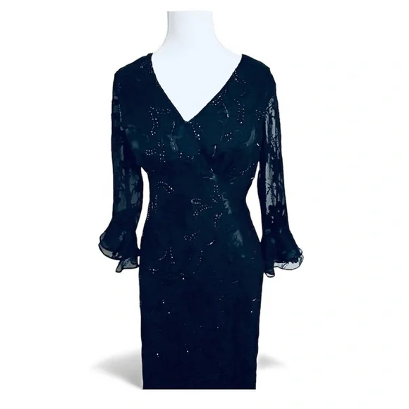 Valerie Stevens Cocktail Dress: Black Dresses - Size 4 - Picture 3 of 9